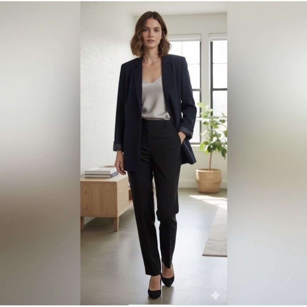 MaxMara‎ Navy Single Button Wool Blend Blazer Wom… - image 1